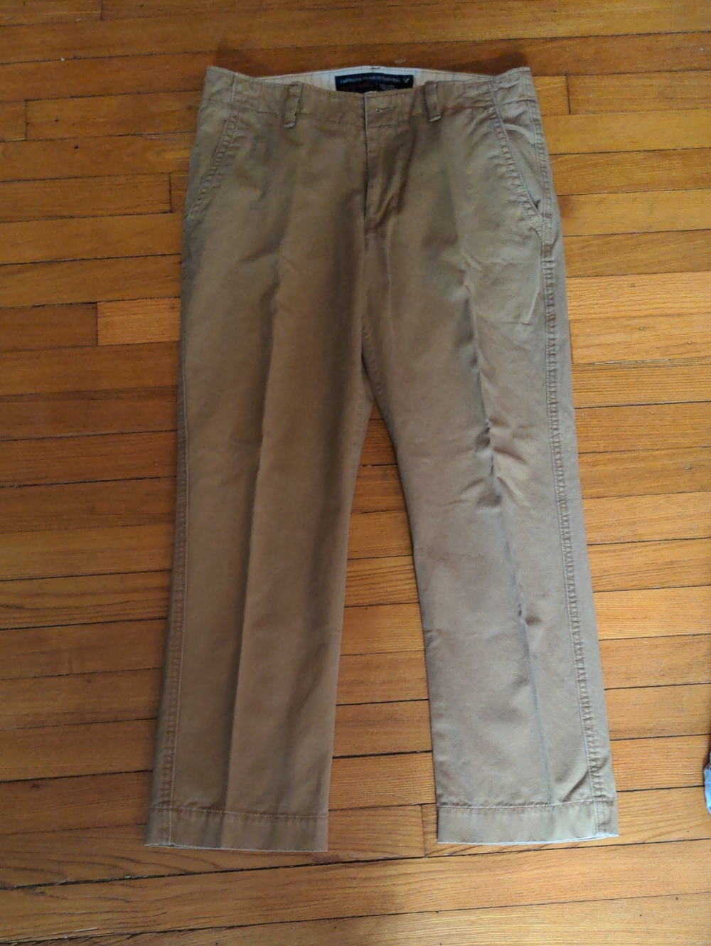 American Eagle Outfitters Straight Leg Khaki Chinos - Tan, 32x30